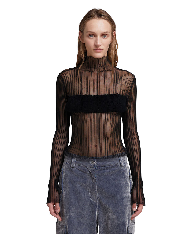 Sweater with "Ribbed Cellophane" concept BLACK Women 