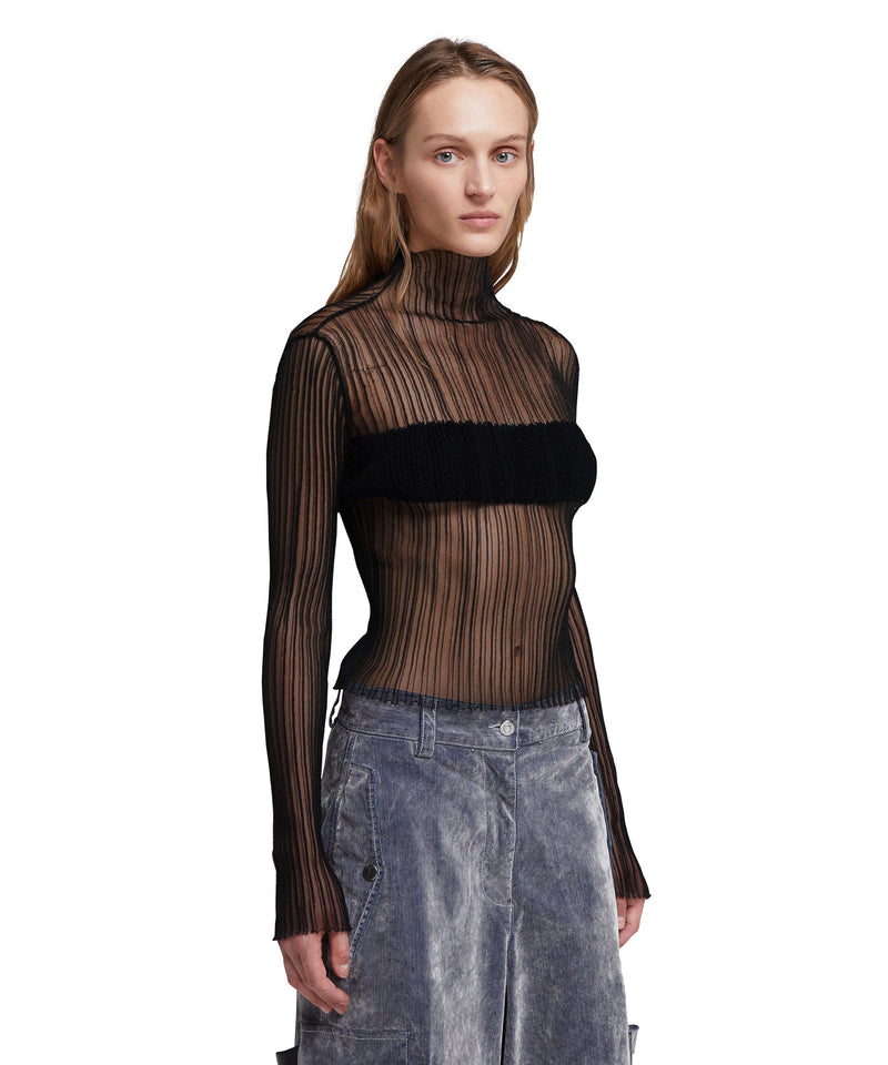 Sweater with "Ribbed Cellophane" concept BLACK Women 
