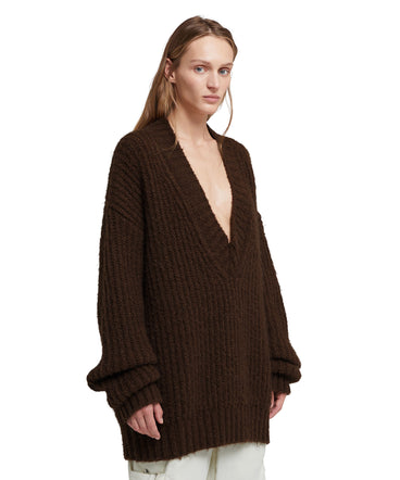 Blended wool v-neck sweater "Warm Winter"