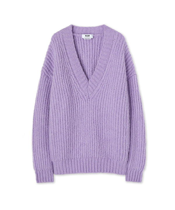 Blended wool v-neck sweater "Warm Winter"