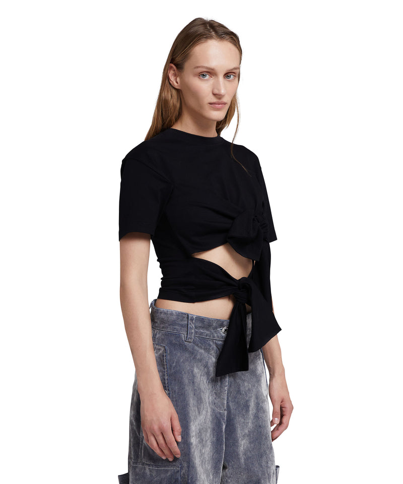 Fitted top in "Textured Crepe Cady" BLACK Women 