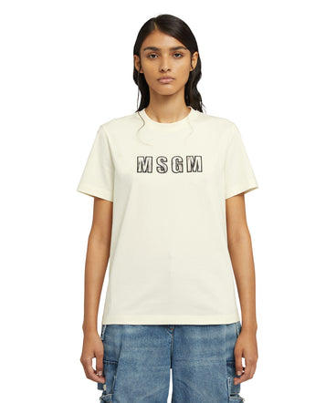 Organic cotton t-shirt with "Lynx" Msgm logo print