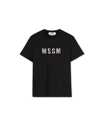 Organic cotton t-shirt with "Lynx" Msgm logo print