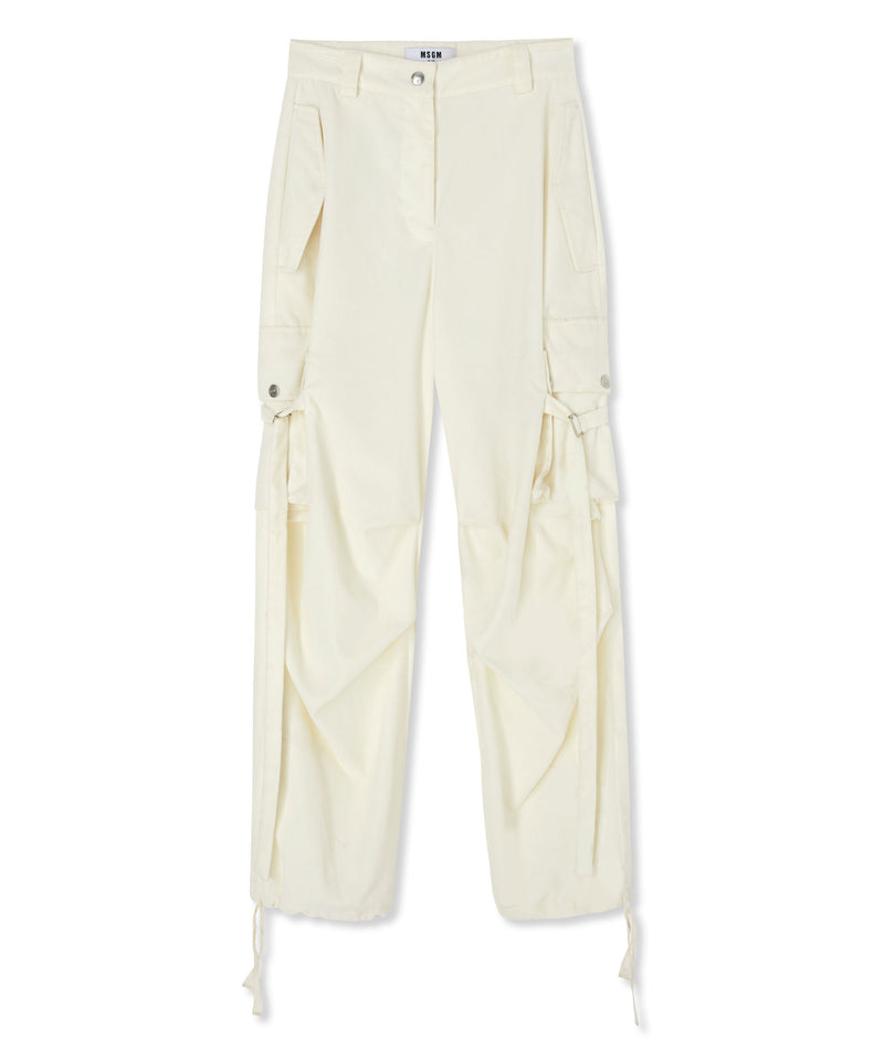Cargo trousers with  "Blossom Hallucination" workmanship WHITE Women 