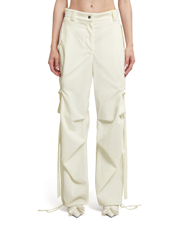 Cargo trousers with  "Blossom Hallucination" workmanship
