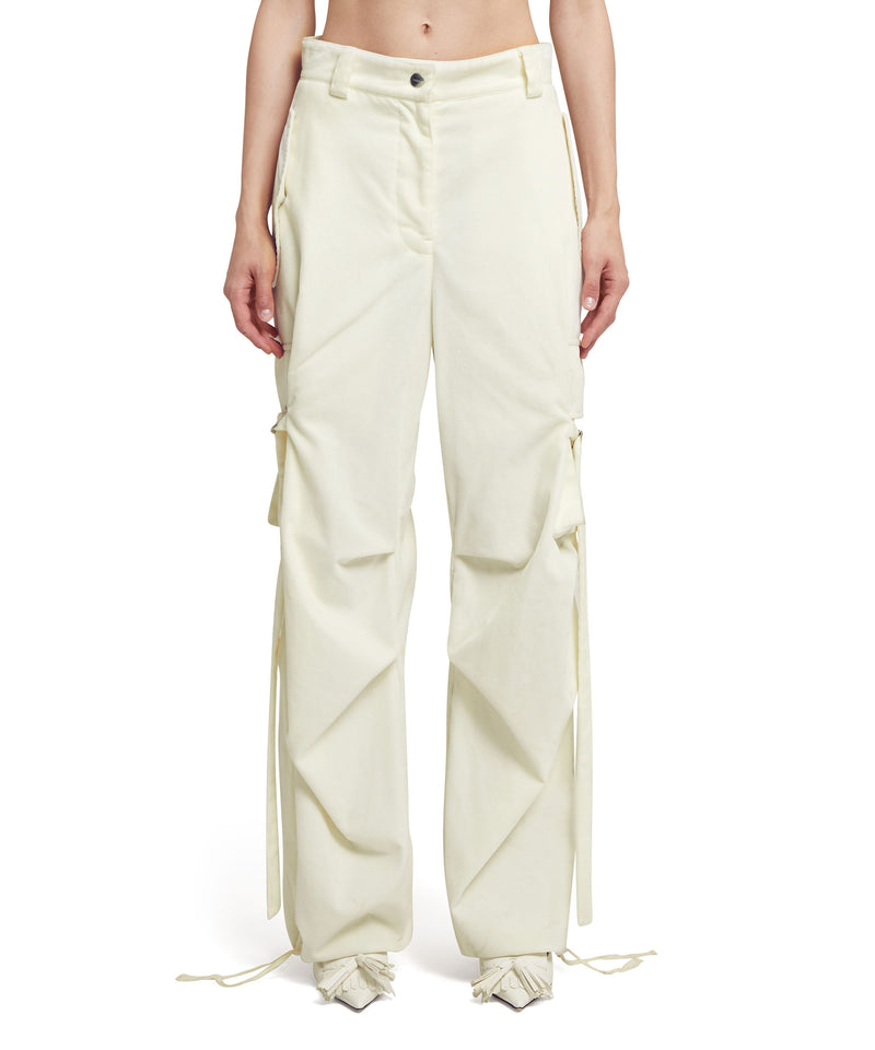 Cargo trousers with  "Blossom Hallucination" workmanship WHITE Women 