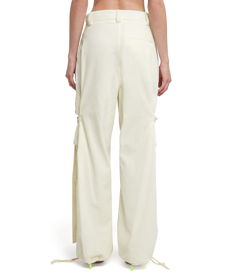 Cargo trousers with  "Blossom Hallucination" workmanship WHITE Women 