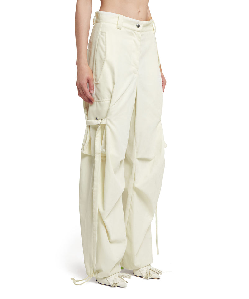 Cargo trousers with  "Blossom Hallucination" workmanship WHITE Women 