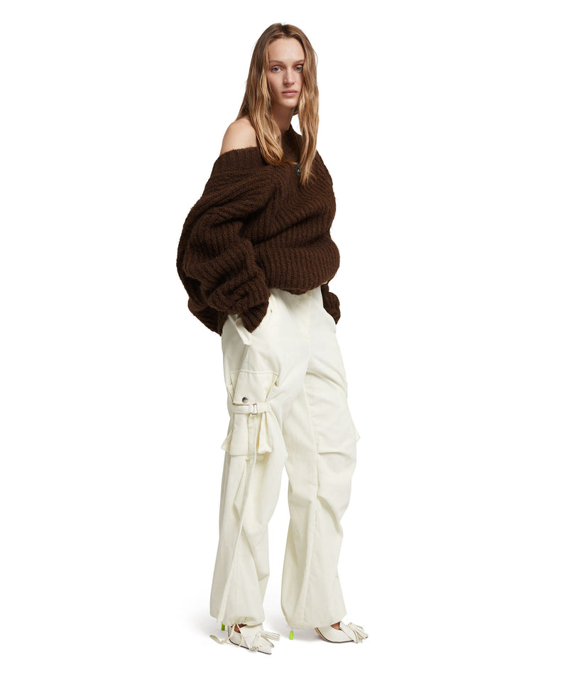 Cargo trousers with  "Blossom Hallucination" workmanship WHITE Women 