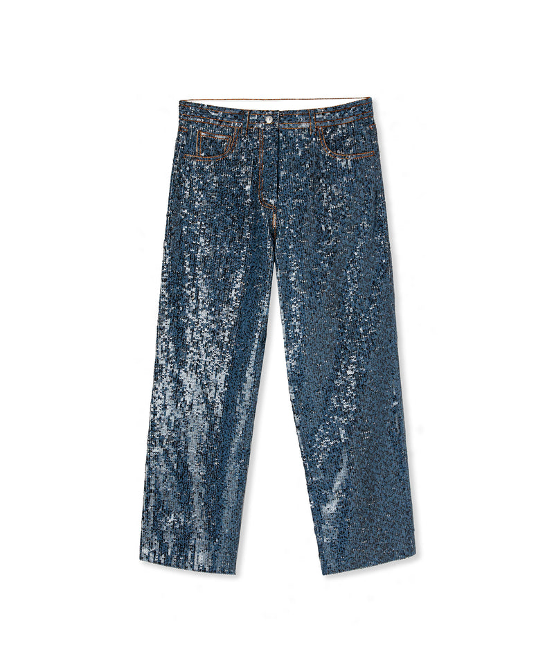 Denim "Sequins" trousers BLUE Women 