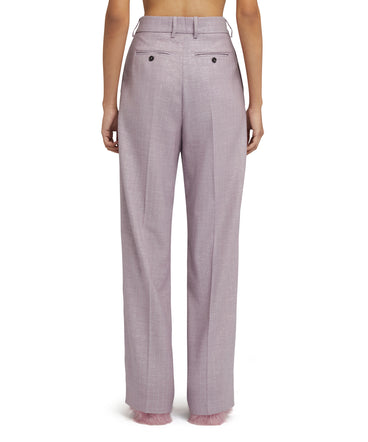 Trousers with  "Shiny Pinstriped Wool" workmanship
