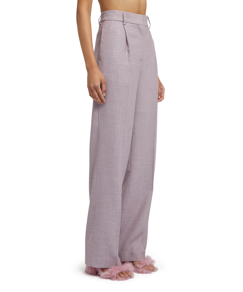 Trousers with  "Shiny Pinstriped Wool" workmanship LILLAC Women 
