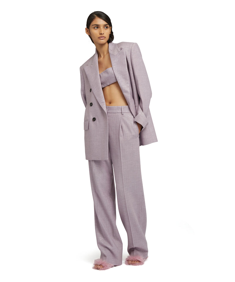 Trousers with  "Shiny Pinstriped Wool" workmanship LILLAC Women 
