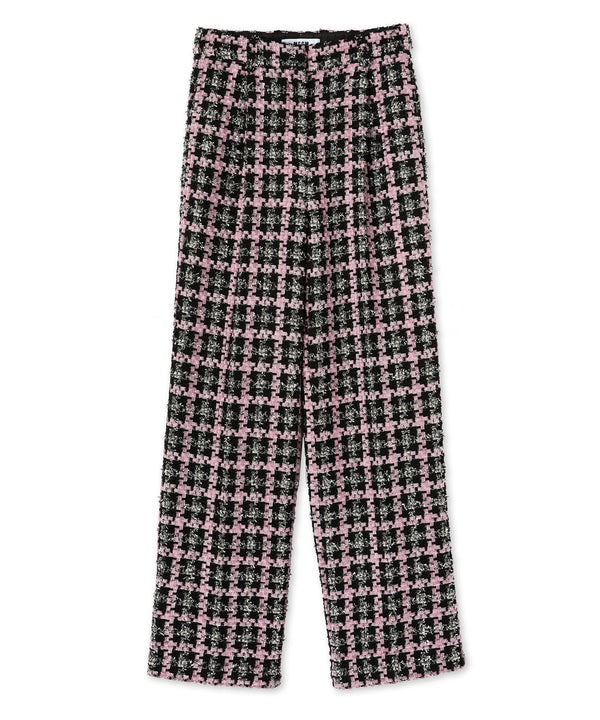 Trousers with "Lurex Check Tweed" motif