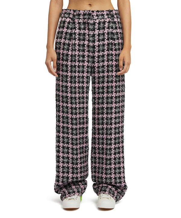 Trousers with "Lurex Check Tweed" motif