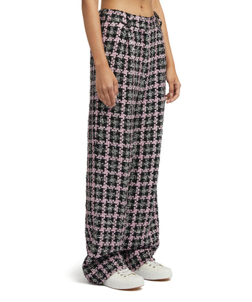 Trousers with "Lurex Check Tweed" motif