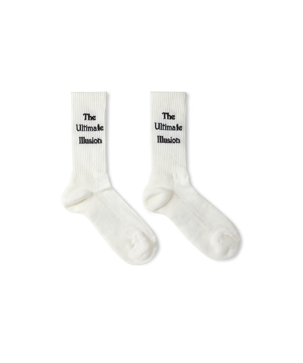 Cotton socks wtih "The Ultimate Illusion" statement
