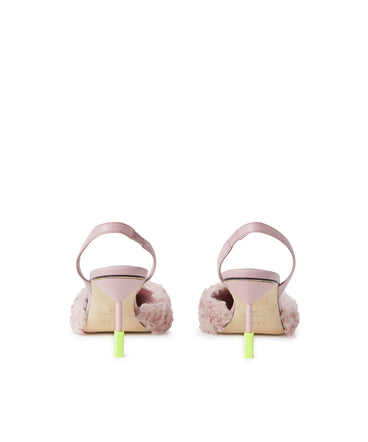 Faux fur slingbacks