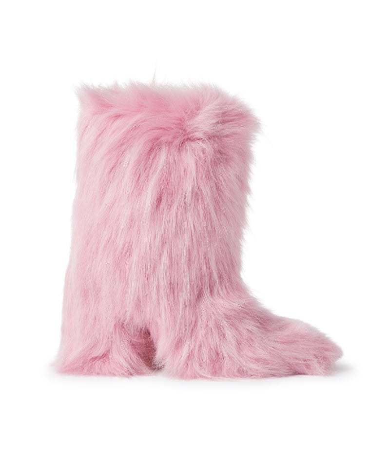 Faux fur ankle boots PINK Women 