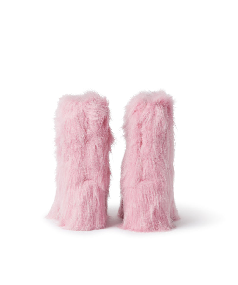 Faux fur ankle boots PINK Women 