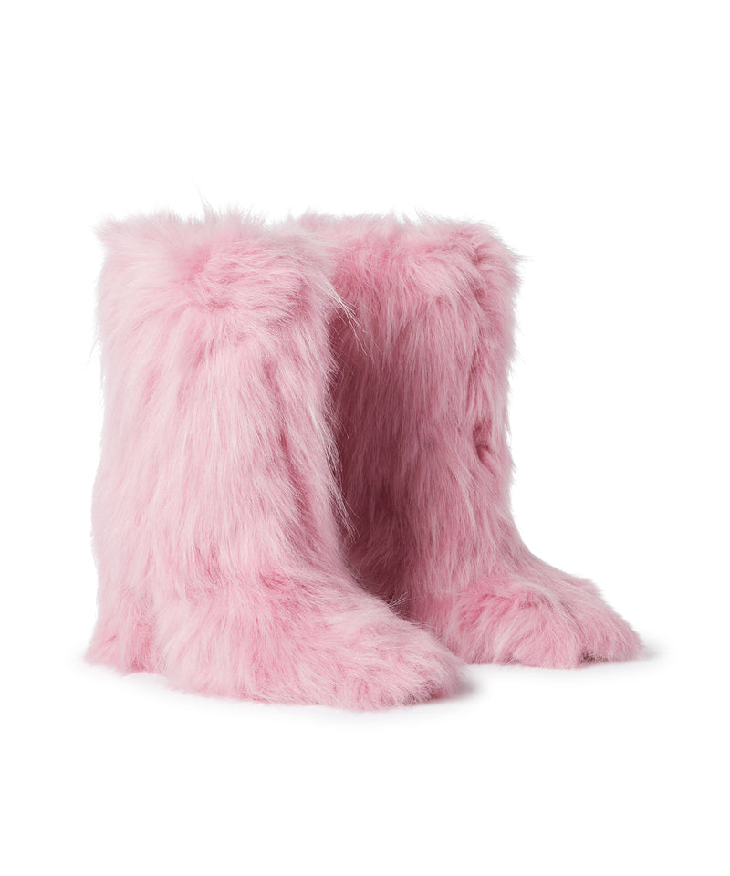Faux fur ankle boots PINK Women 