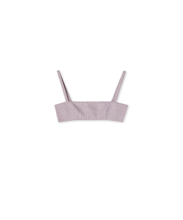 Mini top with  "Shiny Pinstriped Wool" workmanship