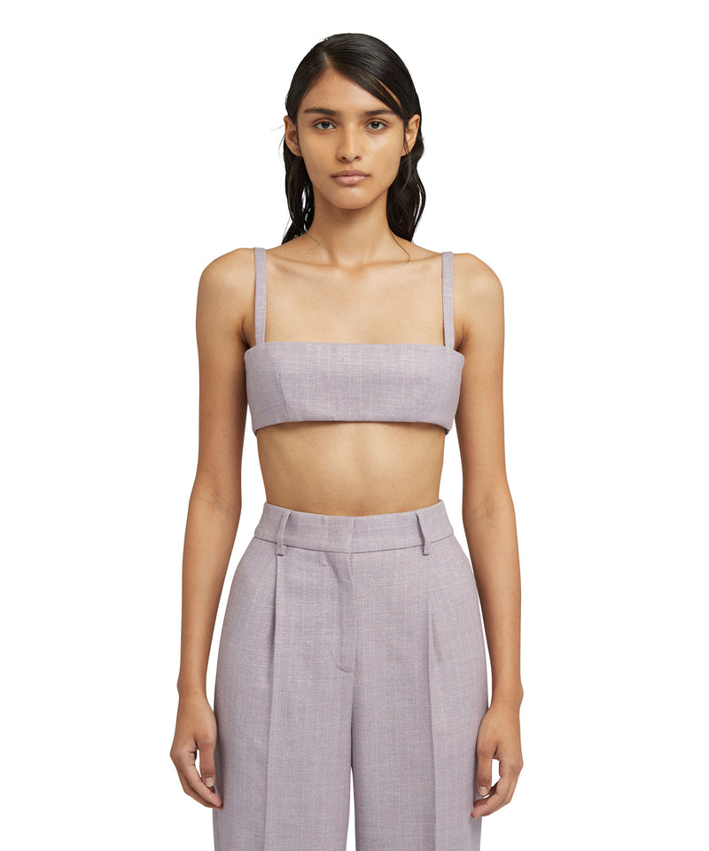 Mini top with  "Shiny Pinstriped Wool" workmanship LILLAC Women 