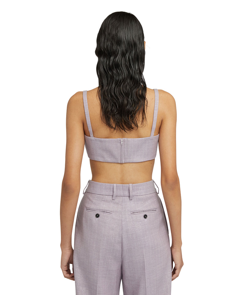 Mini top with  "Shiny Pinstriped Wool" workmanship LILLAC Women 