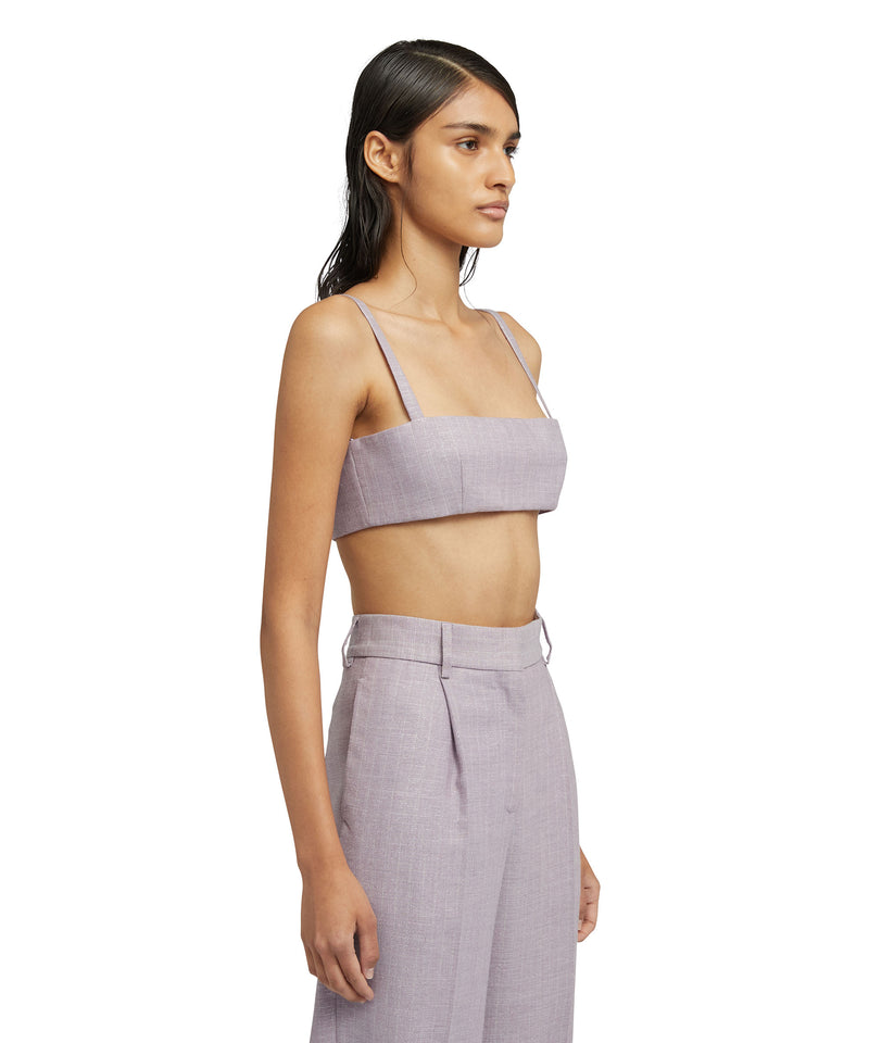 Mini top with  "Shiny Pinstriped Wool" workmanship LILLAC Women 