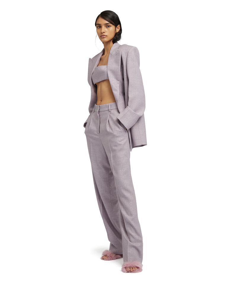 Mini top with  "Shiny Pinstriped Wool" workmanship LILLAC Women 
