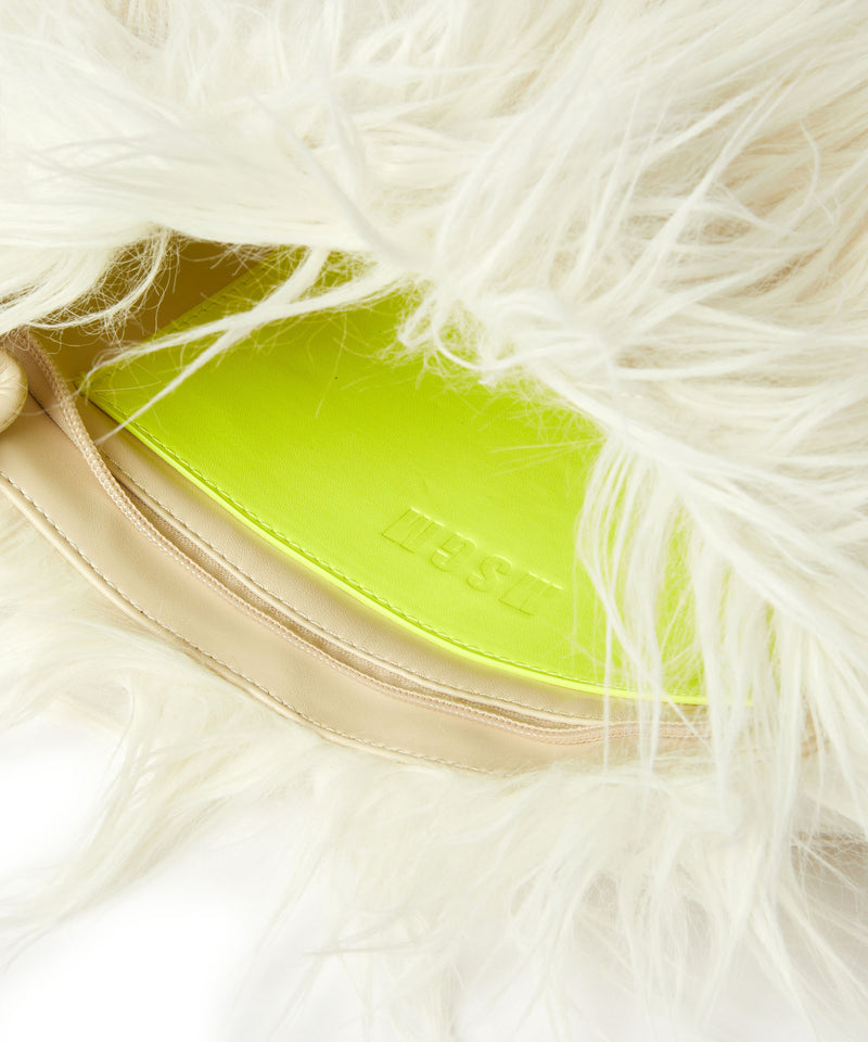 MSGM  faux fur baguette bag WHITE Women 