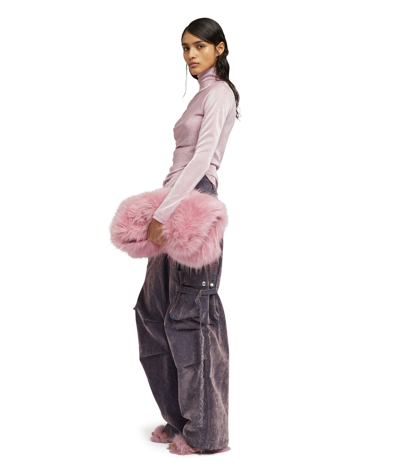 MSGM  faux fur pouch PINK Women 