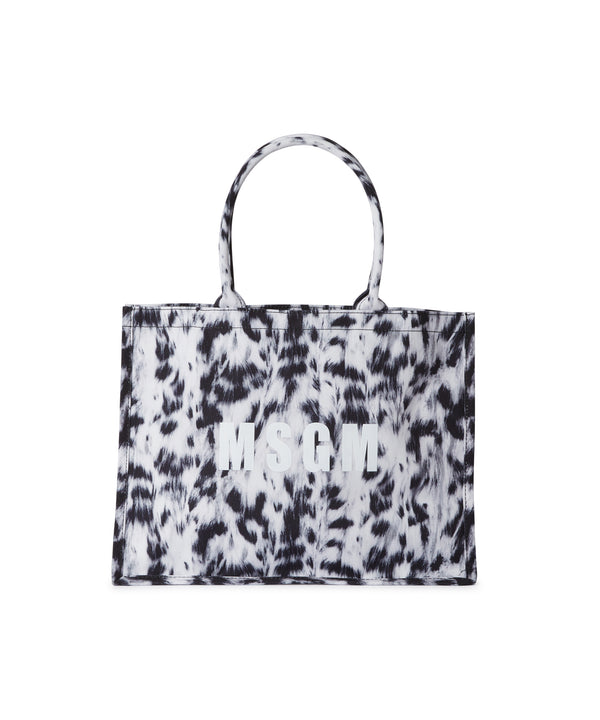 Large MSGM tote bag with exotic animal print
