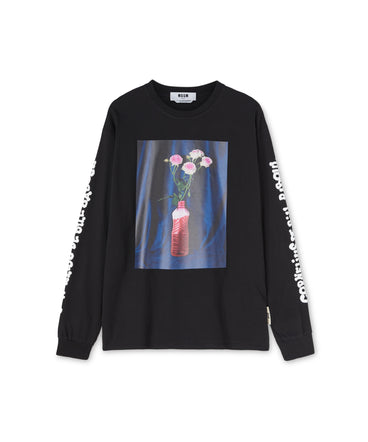 Organic cotton crewneck t-shirt from the MSGM Fantastic Green Capsule