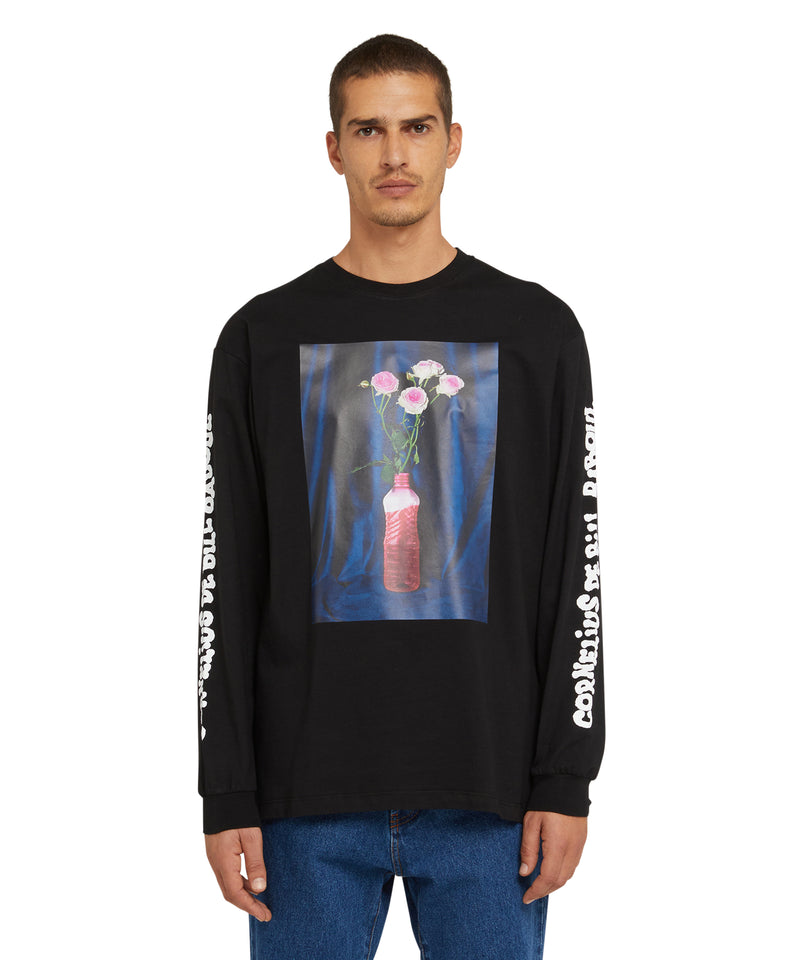 Organic cotton crewneck t-shirt from the MSGM Fantastic Green Capsule BLACK Unisex 
