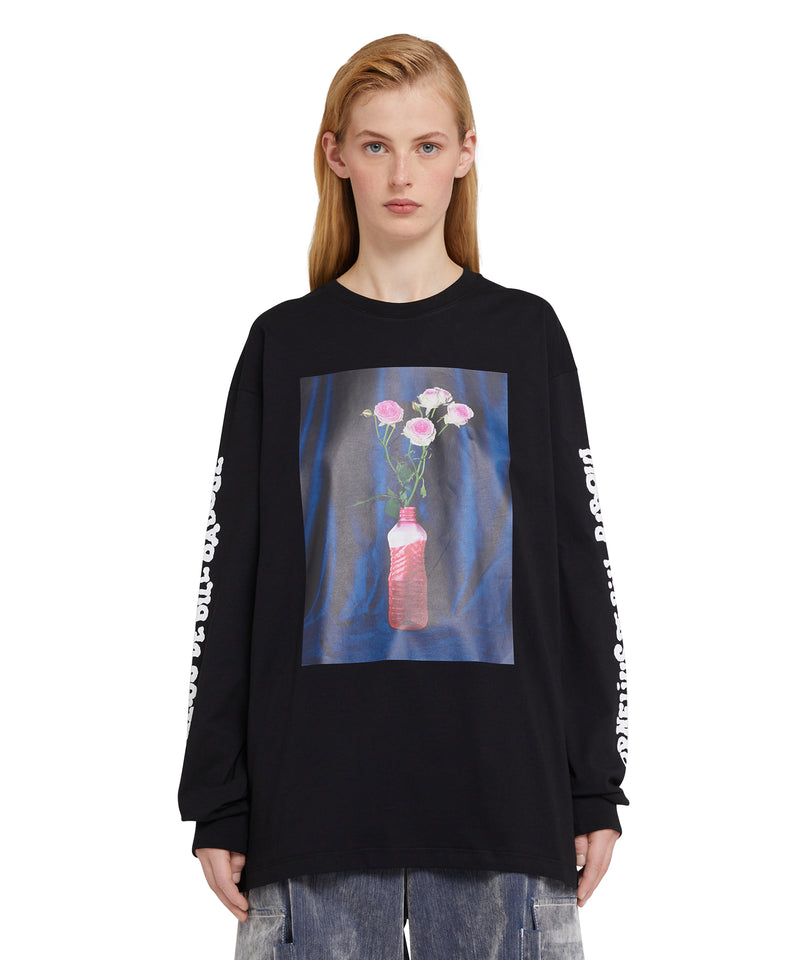 Organic cotton crewneck t-shirt from the MSGM Fantastic Green Capsule BLACK Unisex 