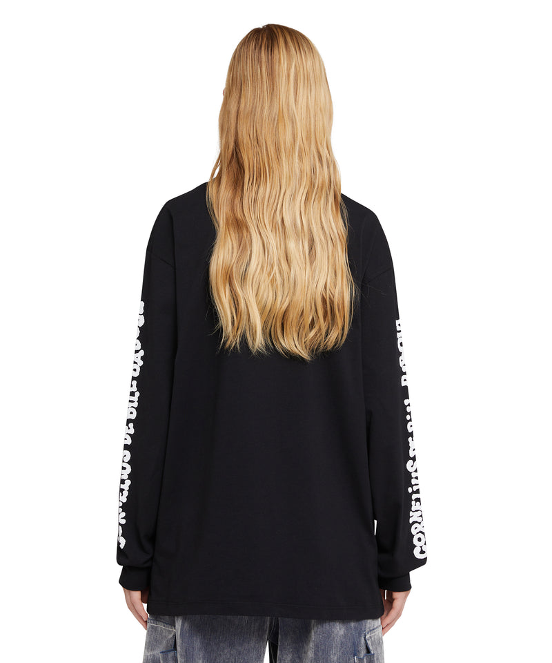 Organic cotton crewneck t-shirt from the MSGM Fantastic Green Capsule BLACK Unisex 