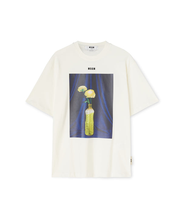 Organic cotton crewneck t-shirt from the MSGM Fantastic Green Capsule