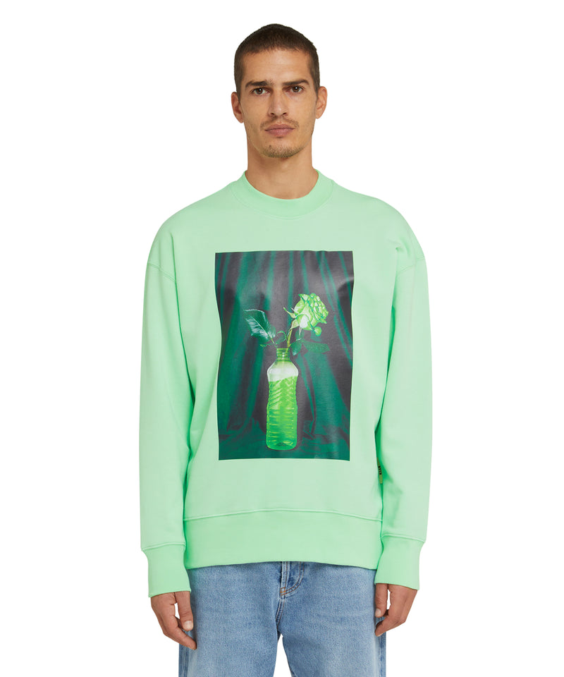 Organic cotton crewneck t-shirt from the MSGM Fantastic Green Capsule LIGHT GREEN Unisex 