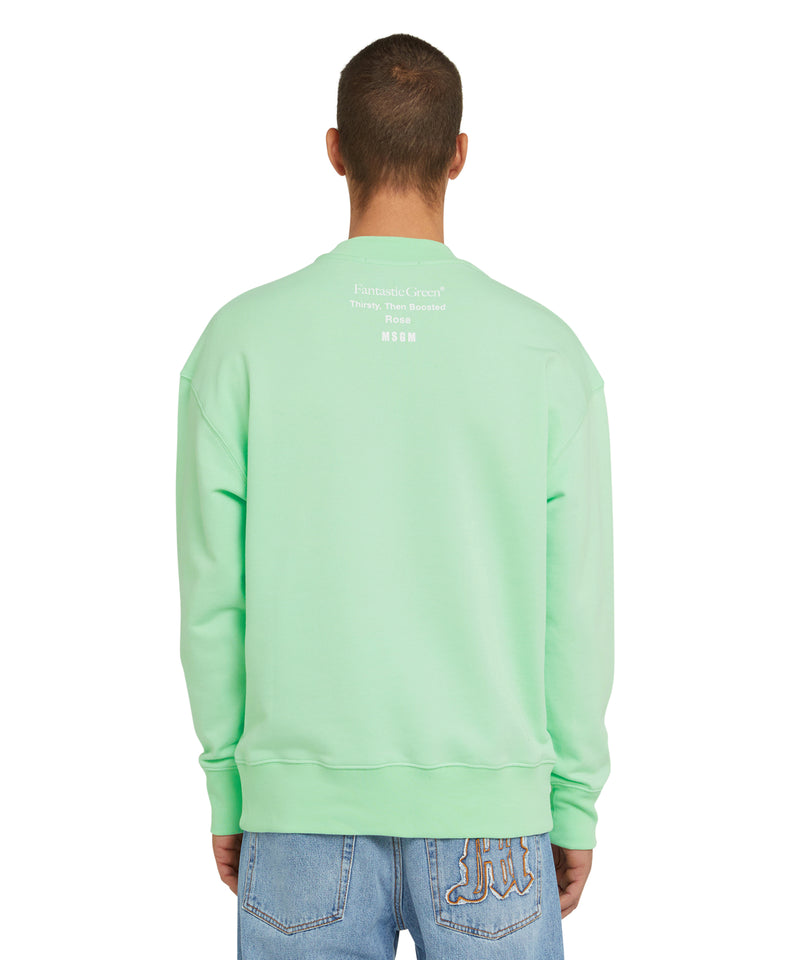 Organic cotton crewneck t-shirt from the MSGM Fantastic Green Capsule LIGHT GREEN Unisex 