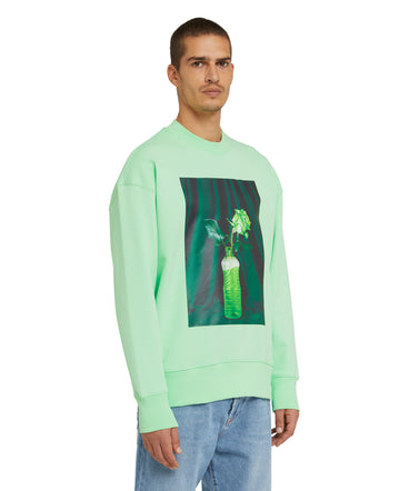 Organic cotton crewneck t-shirt from the MSGM Fantastic Green Capsule