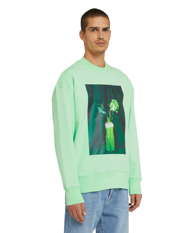 Organic cotton crewneck t-shirt from the MSGM Fantastic Green Capsule LIGHT GREEN Unisex 