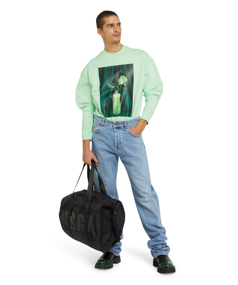 Organic cotton crewneck t-shirt from the MSGM Fantastic Green Capsule LIGHT GREEN Unisex 
