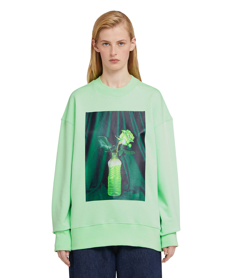 Organic cotton crewneck t-shirt from the MSGM Fantastic Green Capsule LIGHT GREEN Unisex 