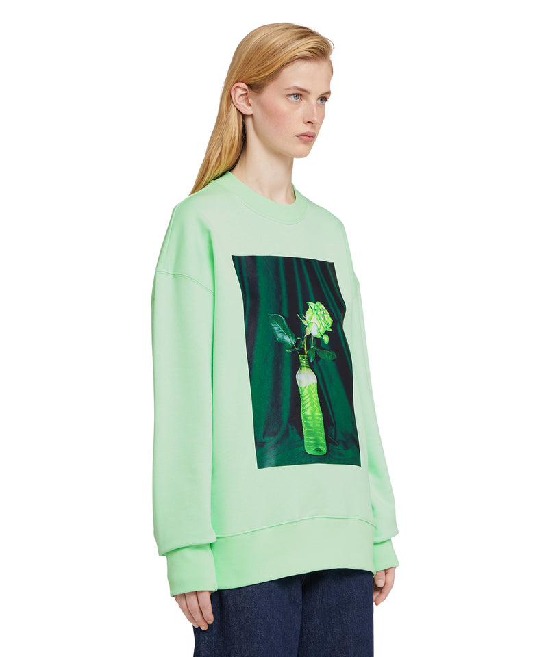 Organic cotton crewneck t-shirt from the MSGM Fantastic Green Capsule LIGHT GREEN Unisex 