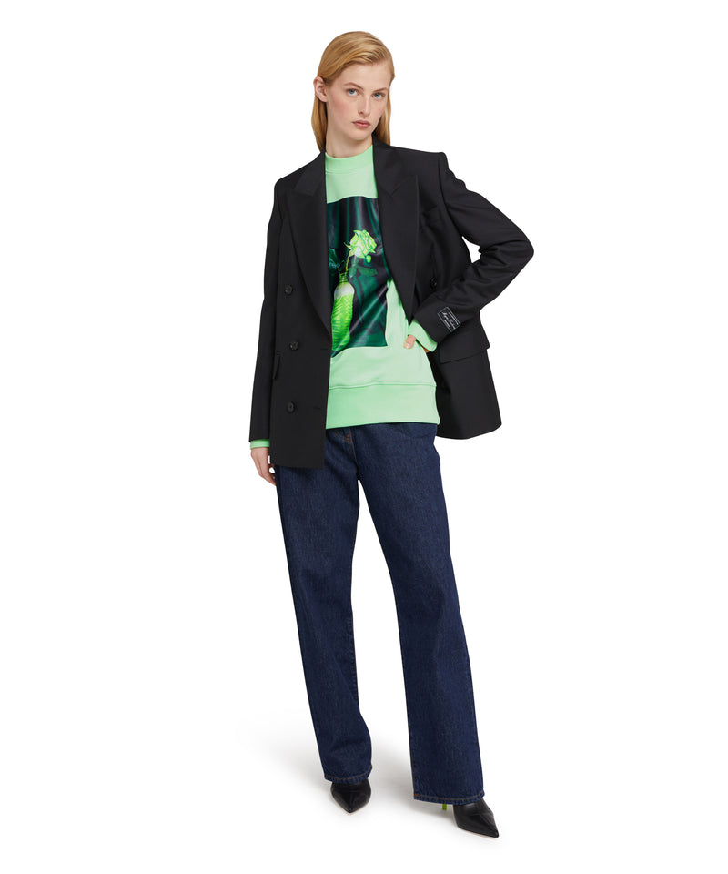 Organic cotton crewneck t-shirt from the MSGM Fantastic Green Capsule LIGHT GREEN Unisex 