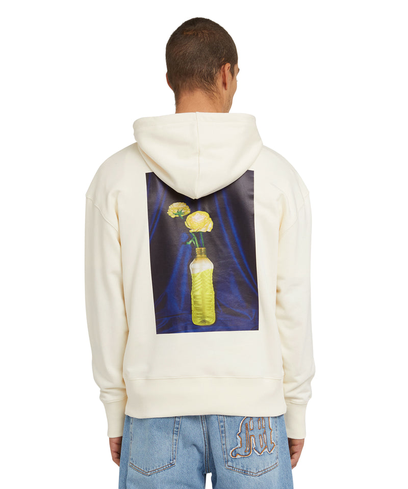 Organic cotton hooded sweatshirt from the MSGM Fantastic Green Capsule WHITE Unisex 