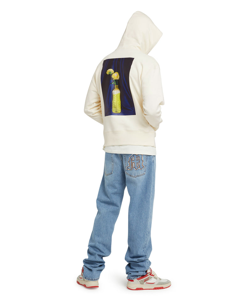 Organic cotton hooded sweatshirt from the MSGM Fantastic Green Capsule WHITE Unisex 
