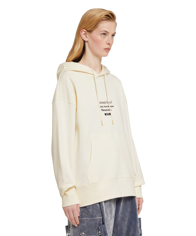 Organic cotton hooded sweatshirt from the MSGM Fantastic Green Capsule WHITE Unisex 