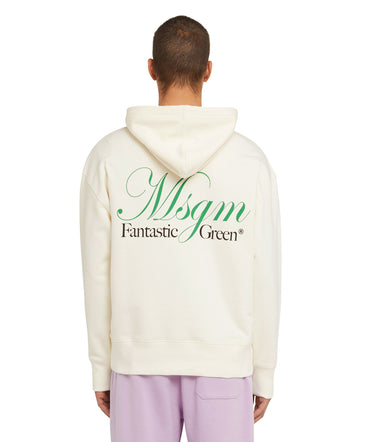 Organic cotton hooded sweatshirt from the MSGM Fantastic Green Capsule